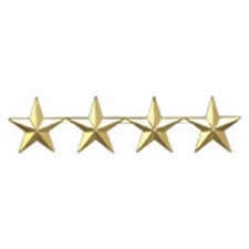 4 STARS COLLAR PINS, 1/2" TALL - SOLD IN PAIRS.
